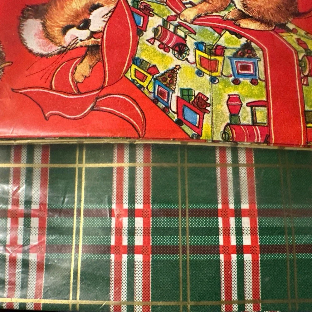 Lot Of Vtg Retro Christmas Wrapping Paper 18 Sheets 9 Fun‎ Patterns! Sealed 75sf